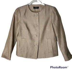 Talbots Jacket Blazer Women’s Metallic Threads 4 Button Front Waist Pock…